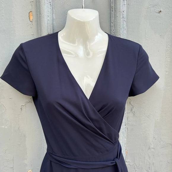 Aritzia Slit Wrap Navy Dress, size XXS - Picture 6 of 12